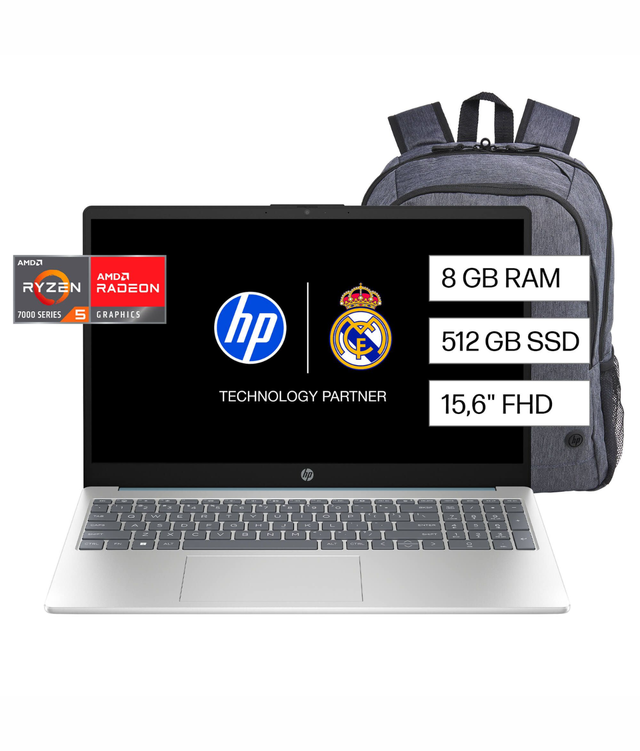NOTEBOOK HP 15-FC0251LA R5-7520U 8GB 512GB 156 FHD W11HSL