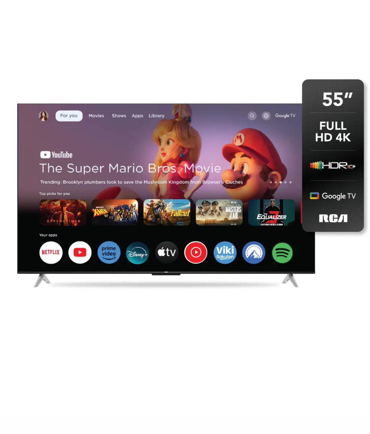 TV LED 4K 55" RCA G55P7UHD-F - UHD, NETFLIX, YOUTUBE, DISNEY+, GOOGLE TV